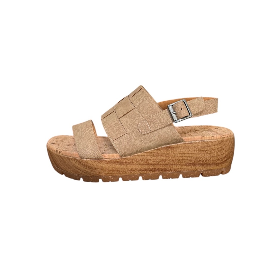 Kork-Ease Fraya Wedge Slingback Sandals Size 9 Platform Lug Sole NWOT